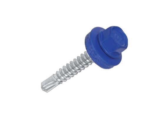 Саморіз для фасадних/покрівельних робіт 5,5х38 RAL 5010 бур, шайба EPDM